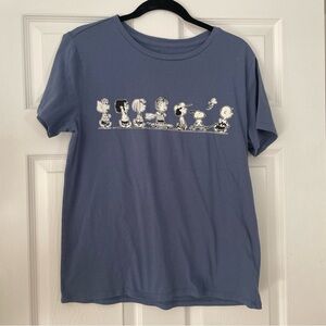 Women’s Charlie and the Gang Blue Peanuts Tee Shirt Size Medium